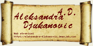 Aleksandra Đukanović vizit kartica